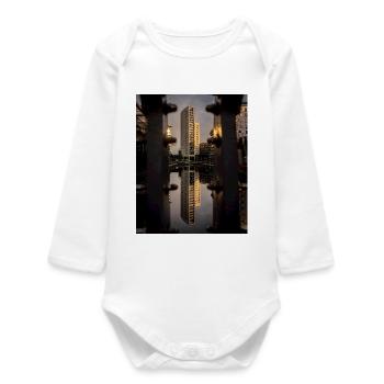 Caught Between the Bolts - Baby Organic Long-Sleeved Bodysuit - white - Front
