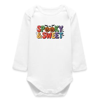 Motif d’Halloween effrayant et doux - Body bébé manches longues biologique - blanc - Devant