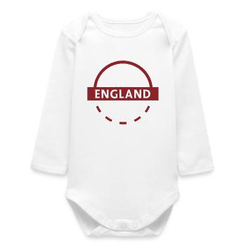 Emblème de l’Angleterre Round de couleur rouge - Body bébé manches longues biologique - blanc - Devant