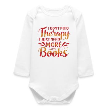 More books please typography - Baby Organic Long-Sleeved Bodysuit - white - Front