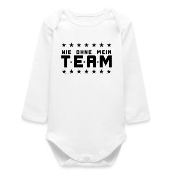 My Team - Baby Organic Long-Sleeved Bodysuit - white - Front