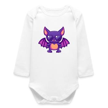 Chauve-souris Halloween - Body bébé manches longues biologique - blanc - Devant