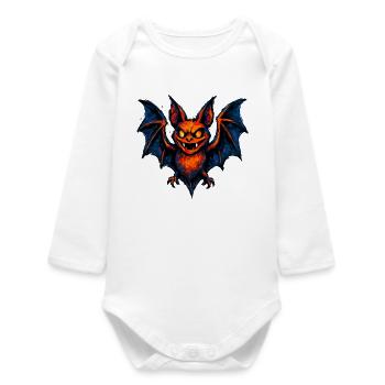 Halloween Chauve-souris effrayante - Body bébé manches longues biologique - blanc - Devant