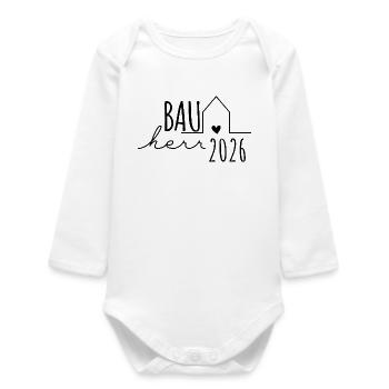 Constructeur 2026 Maison Construction Cadeau Homme - Body bébé manches longues biologique - blanc - Devant