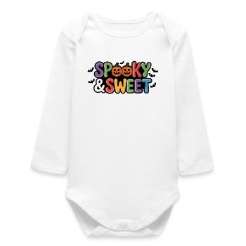 Spooky & Sweet Halloween Kürbisse - Baby Organic Langarmbody - Weiß - Vorne