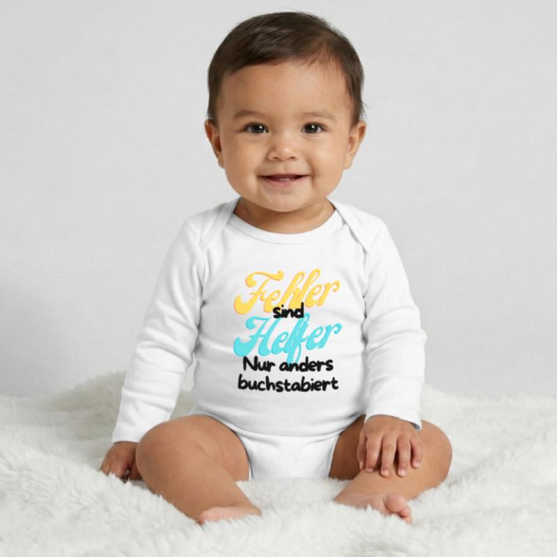 Error Helper Gradient Script Baby Organic Long-Sleeved Bodysuit