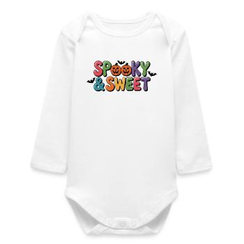 Spooky & Sweet Halloween Motiv - Baby Organic Langarmbody - Weiß - Vorne