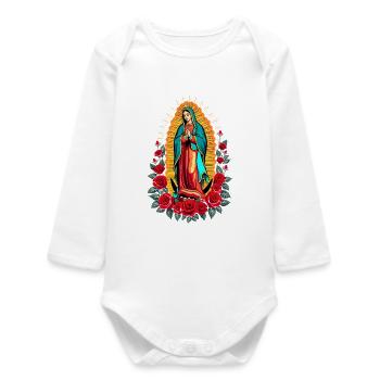 Chapelet Guadalupe Mary - Body bébé manches longues biologique - blanc - Devant