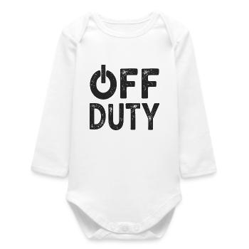 OFF DUTY Heure de fermeture Je ne suis pas en service - Body bébé manches longues biologique - blanc - Devant