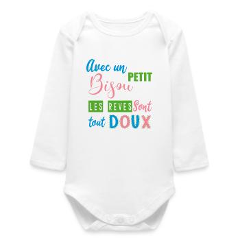 Mit einem süßen Kuss - Baby Organic Langarmbody - Weiß - Vorne
