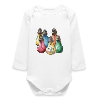 It's Your Day to Shine – Be the Light! - Baby Organic Long-Sleeved Bodysuit - white - Front