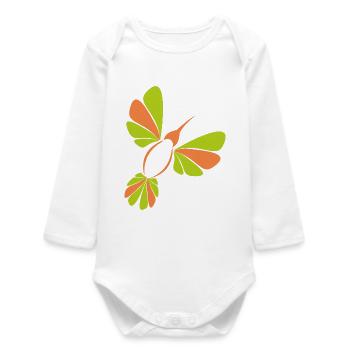 Kolibri_002 - Baby Organic Long-Sleeved Bodysuit - white - Front
