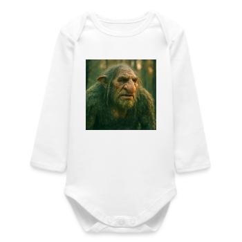 Mythologie nordique, créature, troll - Body bébé manches longues biologique - blanc - Devant
