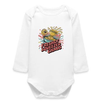Y2K Pop Humor – Lemon - Baby Organic Long-Sleeved Bodysuit - white - Front