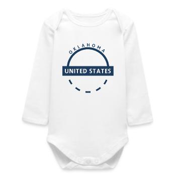 Oklahoma United States Emblem - Baby Organic Long-Sleeved Bodysuit - white - Front