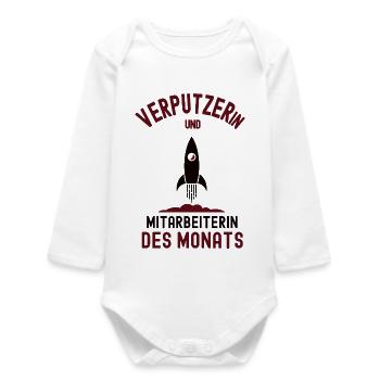 Employé du mois Plâtrier - Body bébé manches longues biologique - blanc - Devant