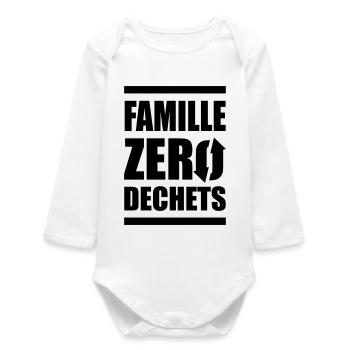 Famille Zero Dechets - Body bébé manches longues biologique - blanc - Devant
