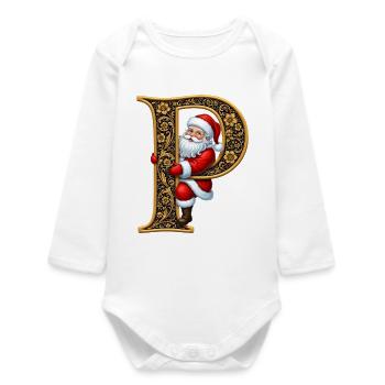 Golden P Weihnachten mit dem Weihnachtsmann - Baby Organic Langarmbody - Weiß - Vorne