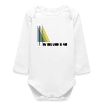 Windsurfen Schriftzug mit Grafik - Baby Organic Langarmbody - Weiß - Vorne