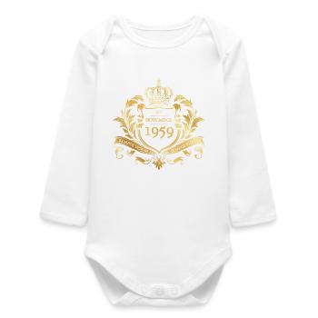66. Geburtstag Semper Verum - Established 11/1959 - Baby Organic Long-Sleeved Bodysuit - white - Front