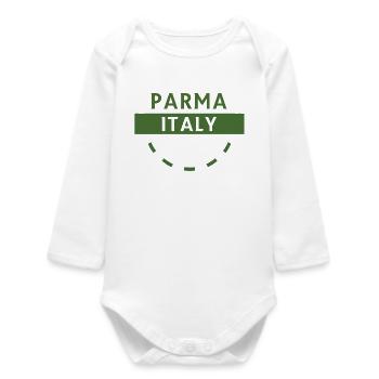 Parme, Italie, Emblème vert - Body bébé manches longues biologique - blanc - Devant