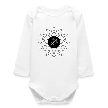 Sagittaire Constellation Flèche Étoiles - Body bébé manches longues biologique - blanc - Devant