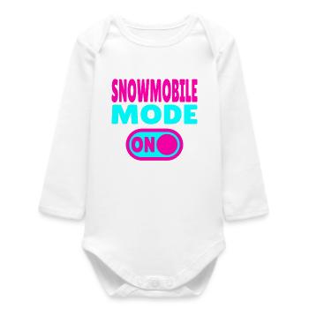 Snowmobile Mode ON - Baby Organic Langarmbody - Weiß - Vorne