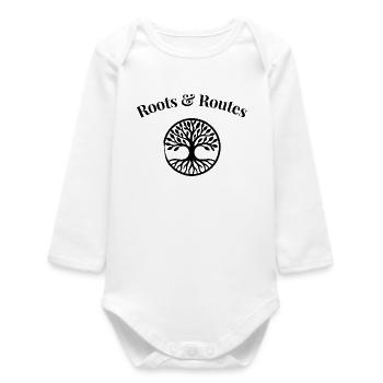 Roots & Routes – Adventure Shirt - Baby Organic Long-Sleeved Bodysuit - white - Front