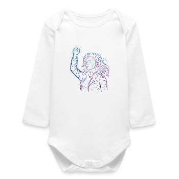 Rébellion Néon – Design Énergétique Cyberpunk - Body bébé manches longues biologique - blanc - Devant