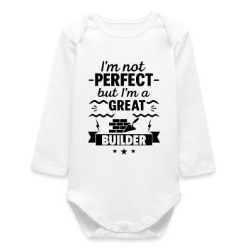 Not perfect but a great mason - Baby Organic Long-Sleeved Bodysuit - white - Front