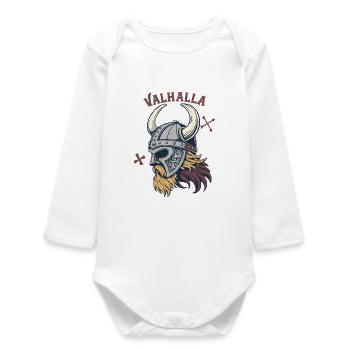 Proud Valhalla Viking Helmet - Baby Organic Long-Sleeved Bodysuit - white - Front