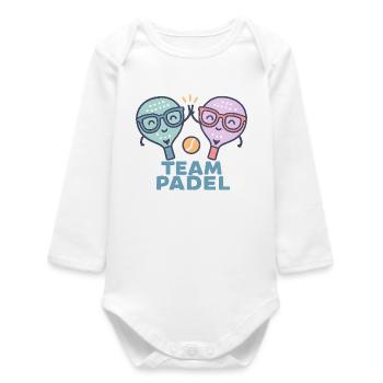 Duell Padel Freundliche Maskottchen Bunt - Baby Organic Langarmbody - Weiß - Vorne