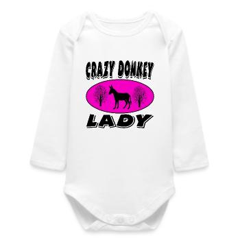 donkey - Baby Organic Long-Sleeved Bodysuit - white - Front