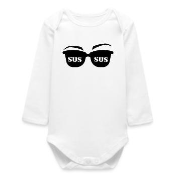 Lunettes de soleil SUS Meme Design - Body bébé manches longues biologique - blanc - Devant