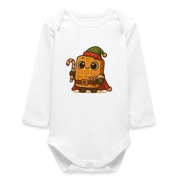 Christmas Waffle - Baby Organic Long-Sleeved Bodysuit - white - Front
