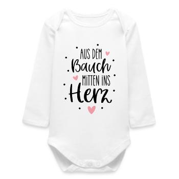 De l’intestin au cœur | Bébés et naissance - Body bébé manches longues biologique - blanc - Devant