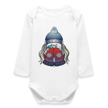   	 Wintermädchen mit Schneeflocke - Baby Organic Langarmbody - Weiß - Vorne