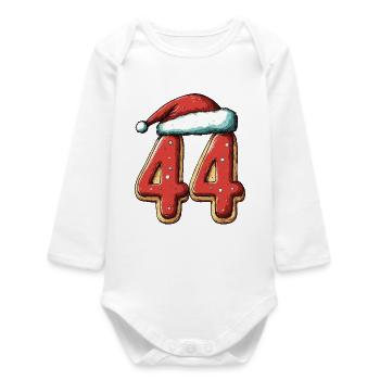 44 Number Biscuit Christmas - Baby Organic Long-Sleeved Bodysuit - white - Front
