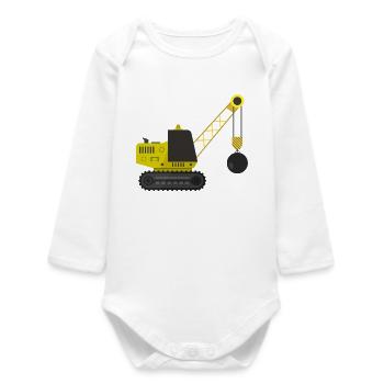Grue à billes de démolition - Body bébé manches longues biologique - blanc - Devant