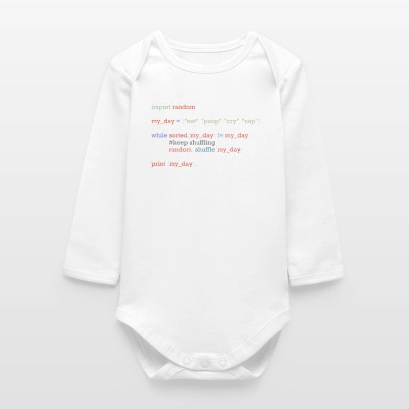 Funny python code about everyday life, baby Baby Organic Long-Sleeved Bodysuit