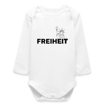 Freedom - Baby Organic Long-Sleeved Bodysuit - white - Front