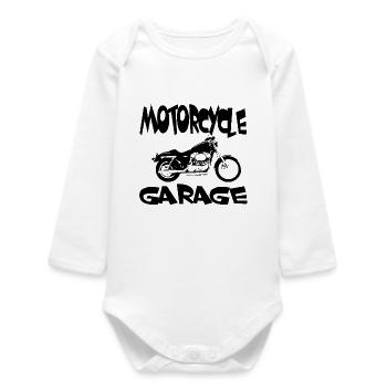 motorcycle - Baby Organic Long-Sleeved Bodysuit - white - Front