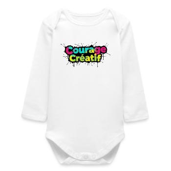 Courage Créatif Bunte Typografie - Baby Organic Langarmbody - Weiß - Vorne
