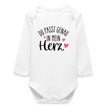 YOU fit right into my heart | Favorite person - Baby Organic Long-Sleeved Bodysuit - white - Front