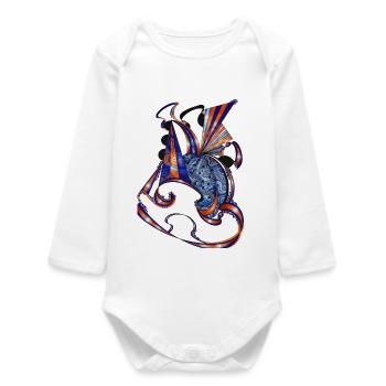 BlueOrange Fabric Ribbons - Baby Organic Long-Sleeved Bodysuit - white - Front