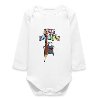 Meilleurs Amis Crayon gomme - Body bébé manches longues biologique - blanc - Devant