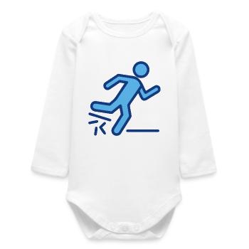 Dynamic Blue Runner Silhouette - Baby Organic Long-Sleeved Bodysuit - white - Front