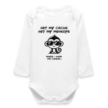 Not my Circus - Black - Baby Organic Long-Sleeved Bodysuit - white - Front
