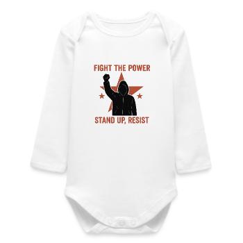 Fight the Power - Baby Organic Long-Sleeved Bodysuit - white - Front
