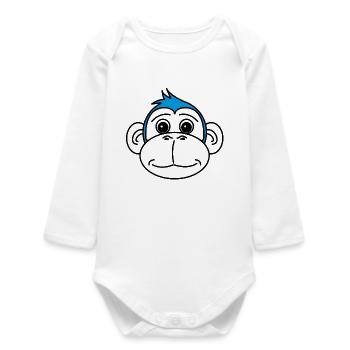 Monkey - Baby Organic Long-Sleeved Bodysuit - white - Front